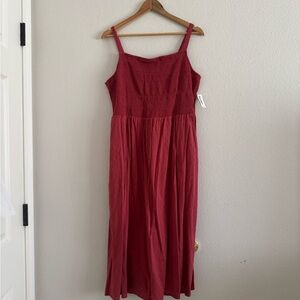 Breezy Red Sleeveless Dress